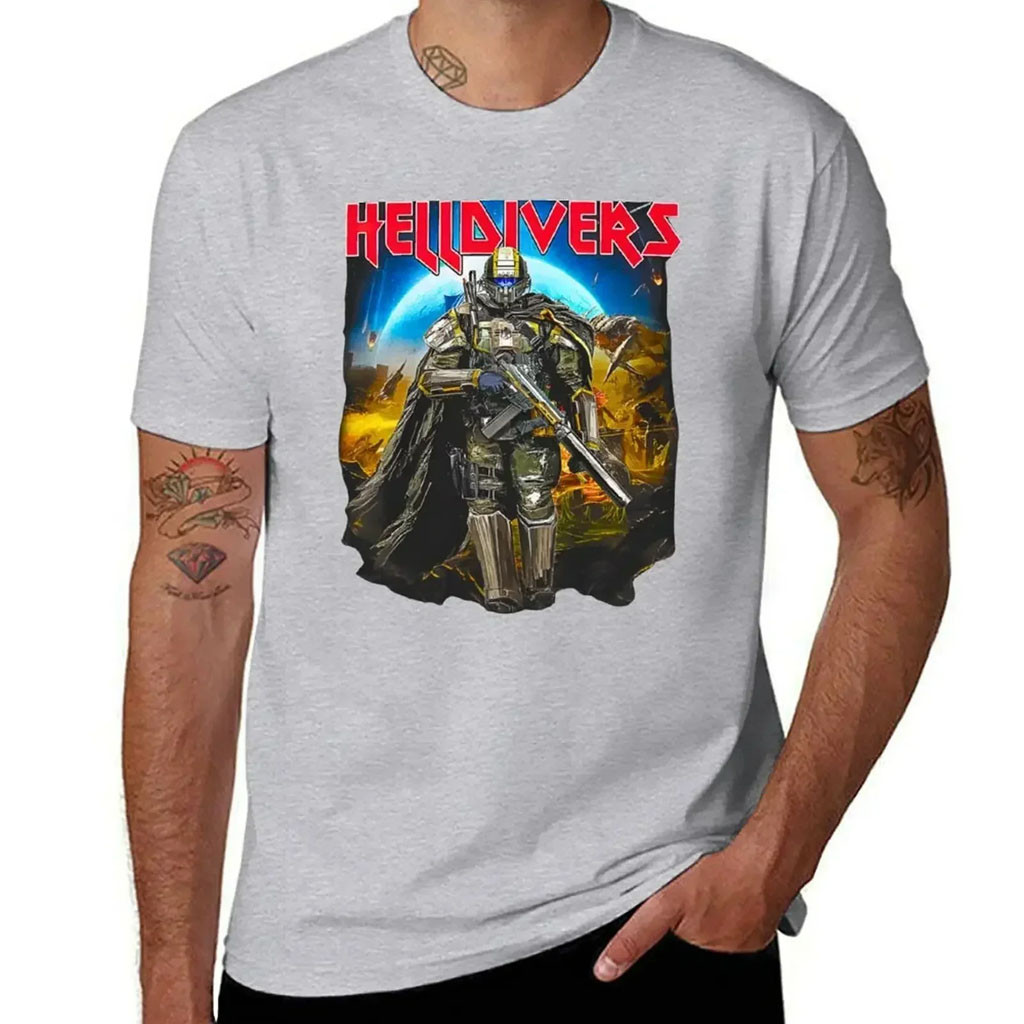 Helldivers Merch 2026 Skull Shirt Helldivers T-Shirt Birthday Gifts For Him