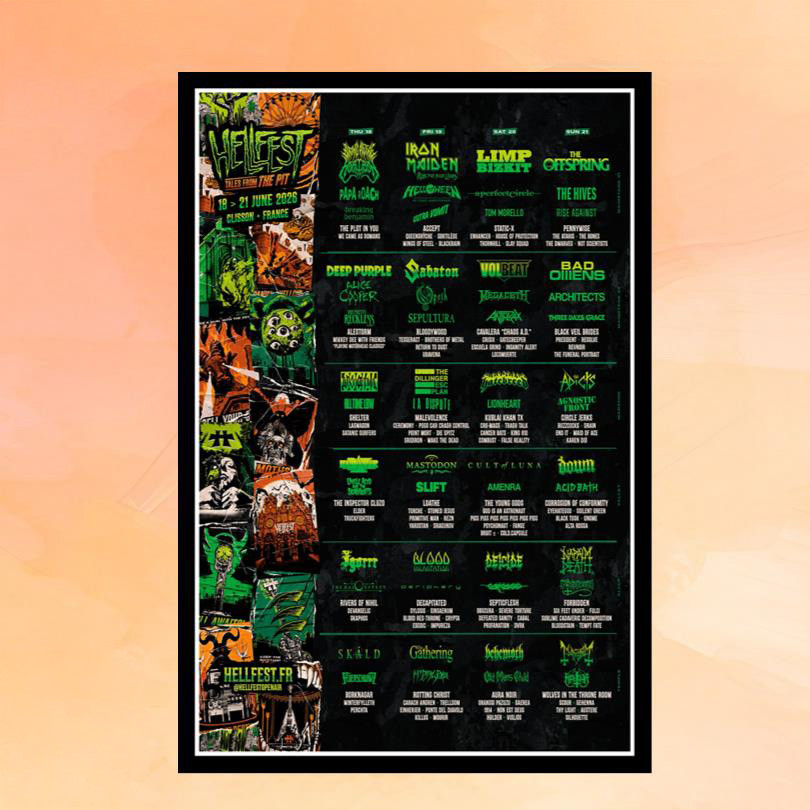 Hellfest Merch June 18 21 2026 in Clisson France Concert Poster Home Decor Gifts For Music Fans