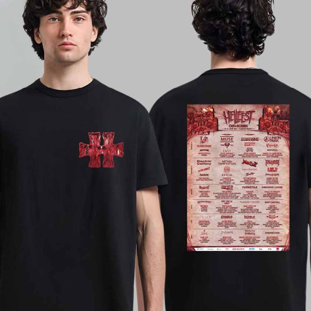 Hellfest Open Ar Festival 2025 Out Of Bounds Lineup Poster For Clisson Rock City France From 19 To 22 June 2025 T-Shirt Gifts For Son Hellfest Open Ar Festival 2025 Out Of Bounds Lineup Poster For Clisson Rock City France From 19 To 22 June 2025 T-Shirt Gifts For Son