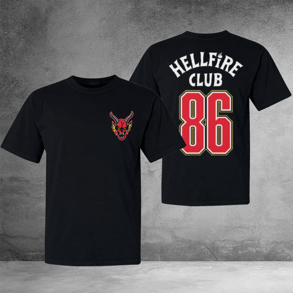 Hellfire Club Merch 86 T-Shirt Stranger Things Apparel Gifts For Stranger Things Lovers
