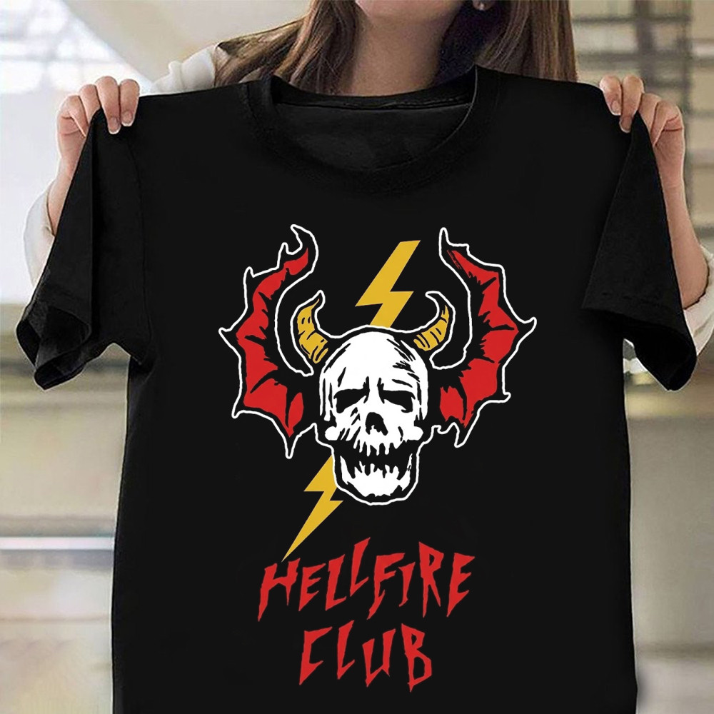 Hellfire Club Merch Stranger Things T-Shirt Skull Art Shirt Stranger Things Lover Gifts