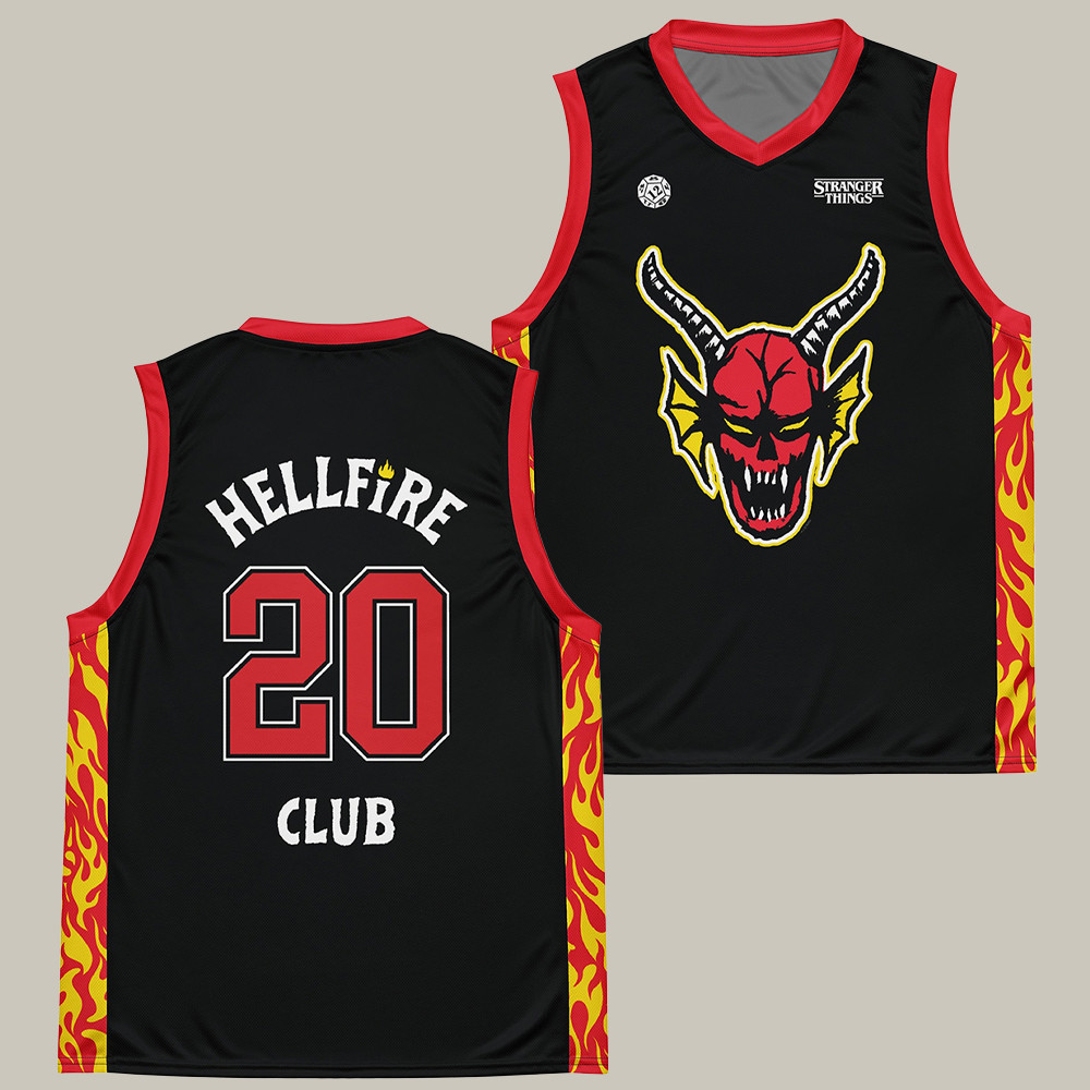 Hellfire Club Stranger Things Merch Basketball Jersey Demon Logo Shirt Unique Gift For Him
