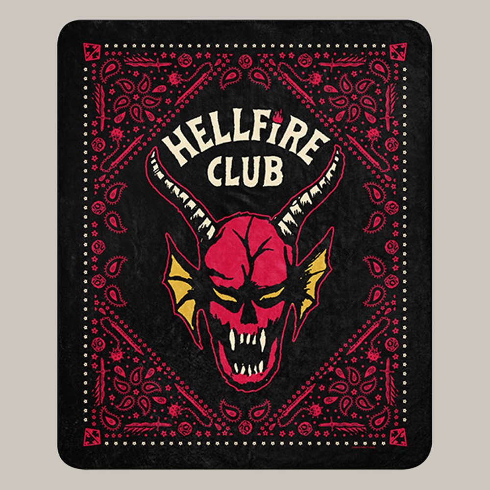 Hellfire Club Stranger Things Merch Blanket Demon Logo Pattern Stranger Things Gifts