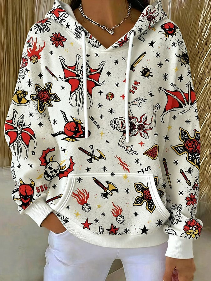 Hellfire Club Stranger Things Merch Hoodie Demon Graphics Stranger Things Apparel Gift For Her