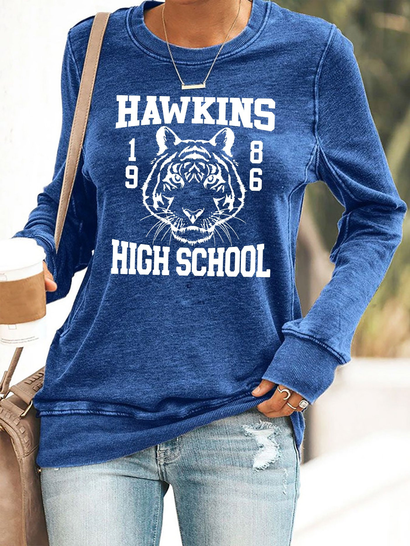 Hellfire Club Stranger Things Merch Sweatshirt Retro Hawkins High School Tigers Gifts For Mom
