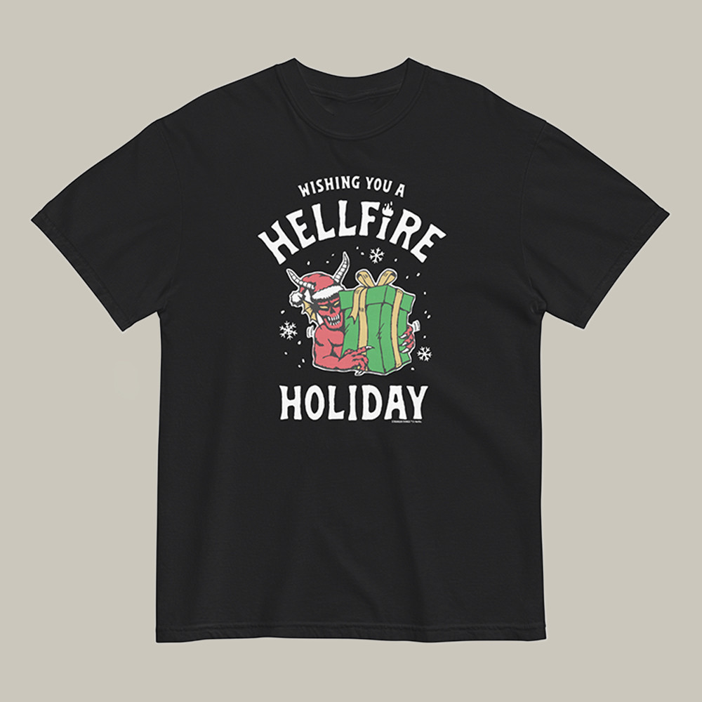 Hellfire Club Stranger Things Merch T-Shirt Hellfire Holiday Winter Apparel Gifts For Men