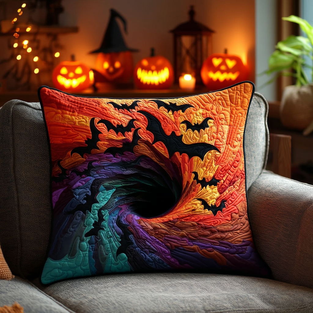 Hellfire Flight Quilted Pillow Case Cute Pillow Covers Halloween Gift Ideas For Adults