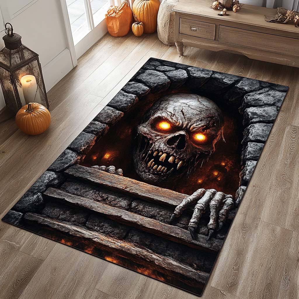 Hellgate Glow Area Rug Unique Front Door Decor Halloween Gifts For Girlfriend