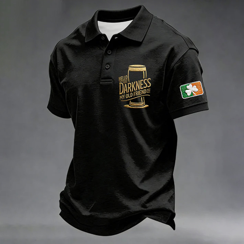 Hello Darkness My Old Friend Guinness Beer Polo Shirt St Patrick Of Ireland Clothes Gift For Men