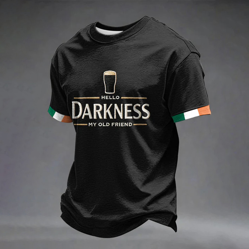 Hello Darkness My Old Friend Guinness Beer T-Shirt St Patrick Of Ireland Clothes Holiday Gift For Him