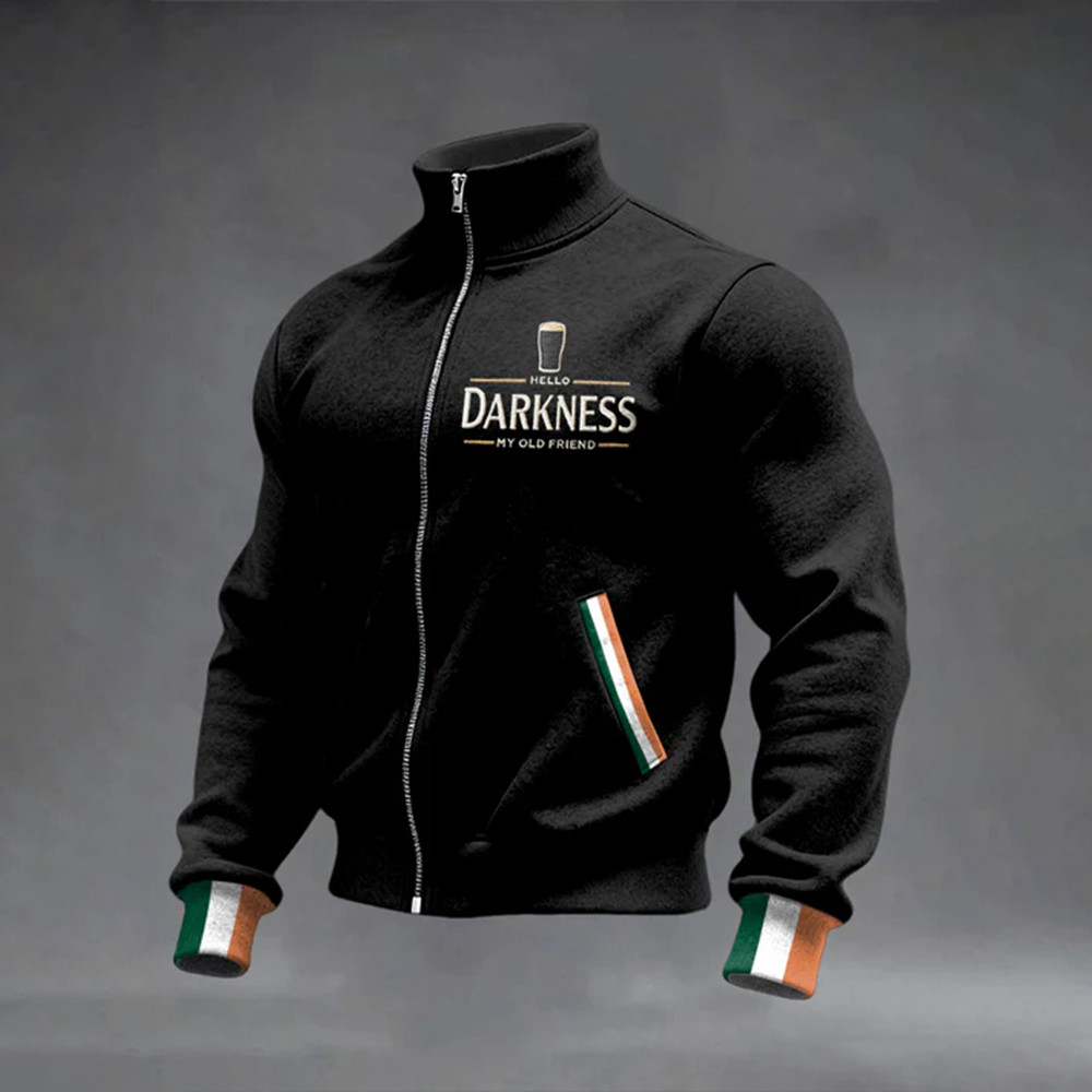 Hello Darkness My Old Friend Guinness Jacket St Paddy's Day Merch Gift For Husband