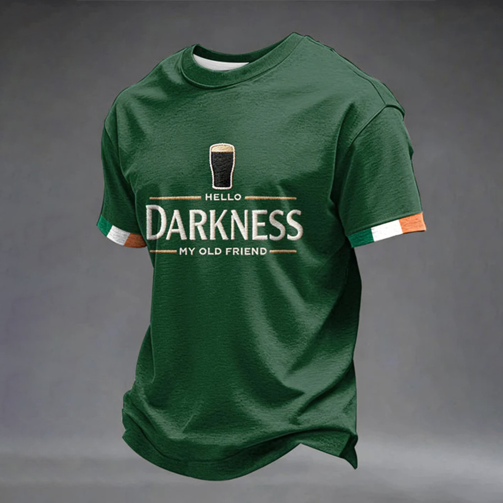 Hello Darkness My Old Friend Guinness T-Shirt St Patrick Of Ireland Clothes Present Ideas