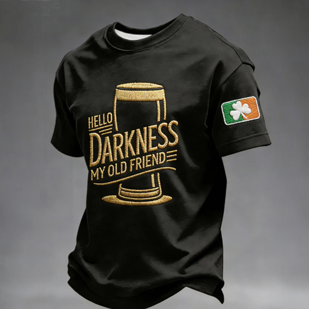 Hello Darkness My Old Friend Guinness T-Shirt St Patrick's Day Clothes Best Gift For Cousin