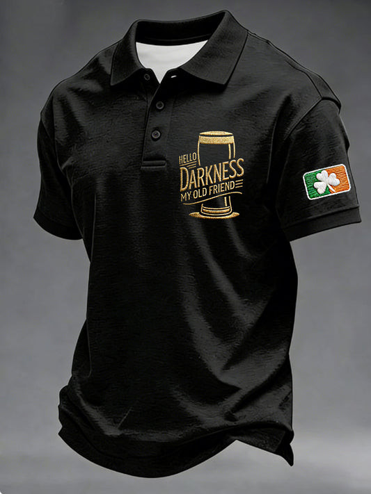 Hello Darkness My Old Friend Irish Polo Shirt St Patricks Day Irish Beer Gift For Him
