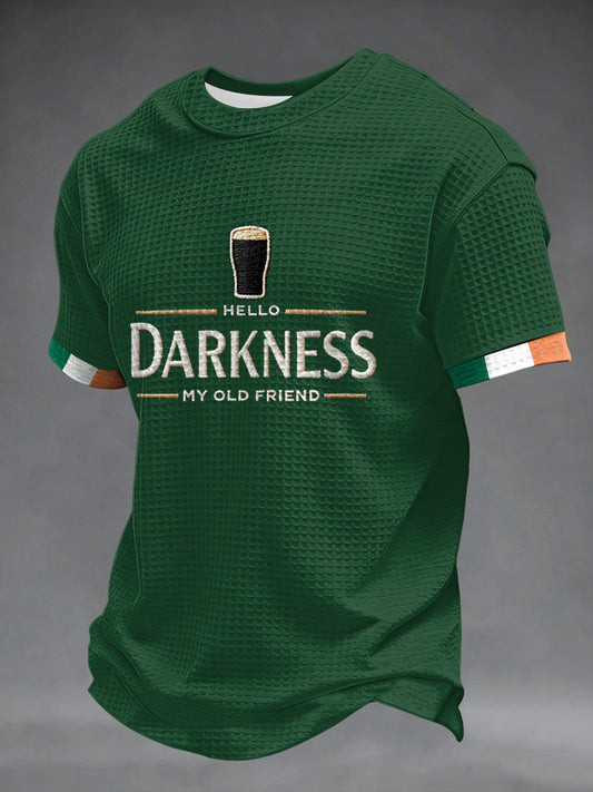 Hello Darkness My Old Friend Irish T-Shirt Funny St Patrick Day Beer Drinking Shamrock Tee