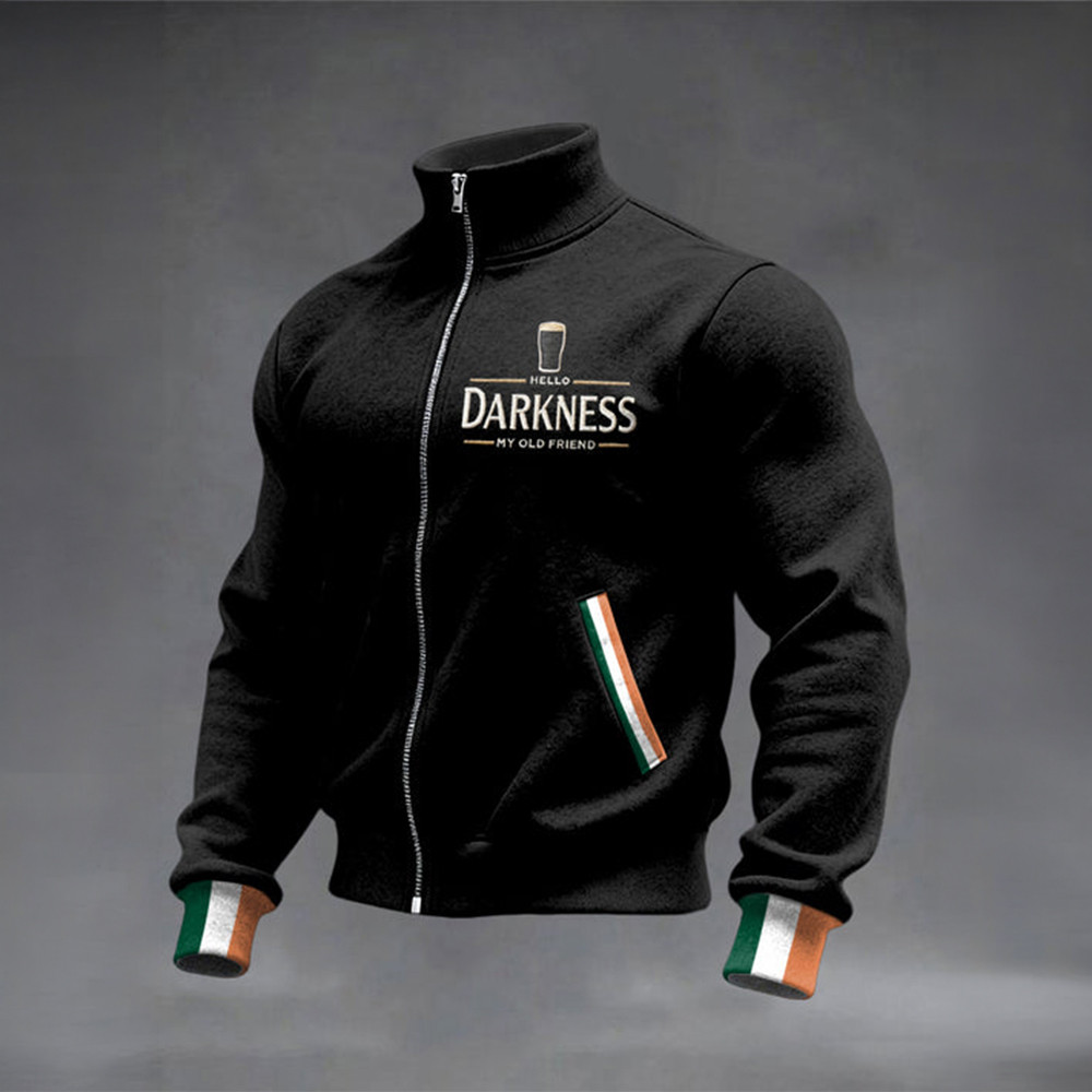 Hello Darkness My Old Friend Jacket Dry Irish Stout St Patrick's Day Clothing Line