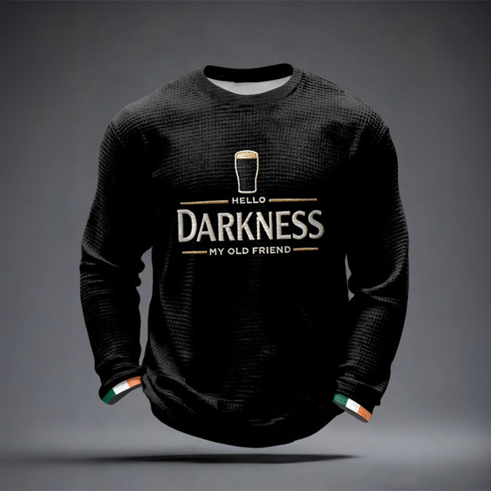 Hello Darkness My Old Friend Long Sleeve Shirt Dry Stout Irish Clothing Line