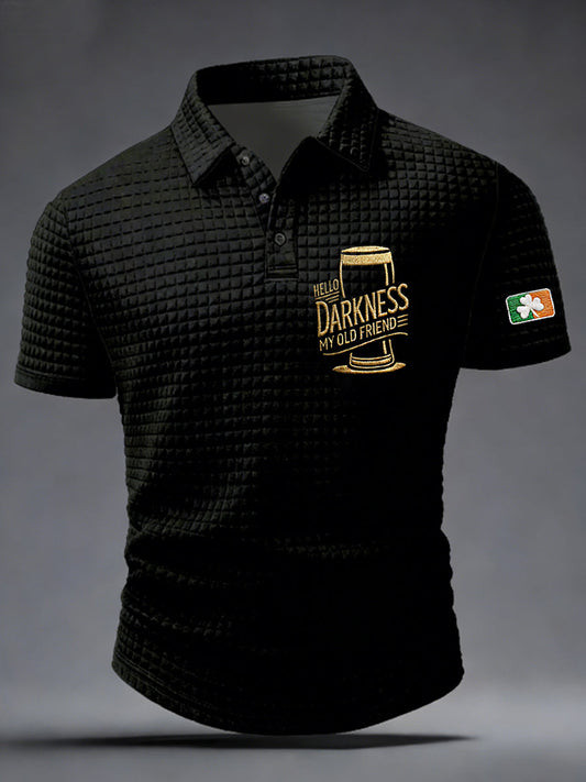 Hello Darkness My Old Friend Polo Shirt St Patricks Day Irish Beer Drinking Gift For Men