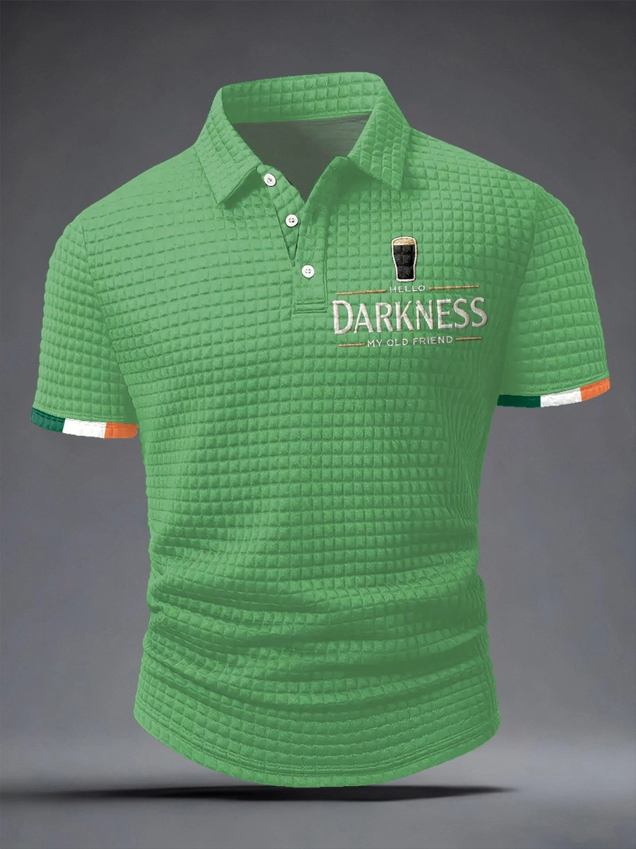 Hello Darkness My Old Friend St Patricks Day Polo Shirt Irish Beer Graphic Polo Best Gift For Irish Fans