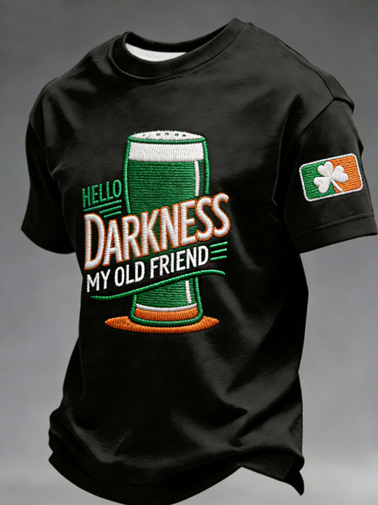 Hello Darkness My Old Friend T-Shirt Funny St Patricks Day Beer Shirt Irish Drinking Tee