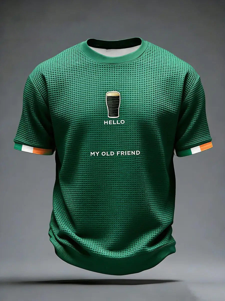 Hello Darkness My Old Friend Waffle Graphic T-Shirt Funny St Patricks Day Best Gift Men