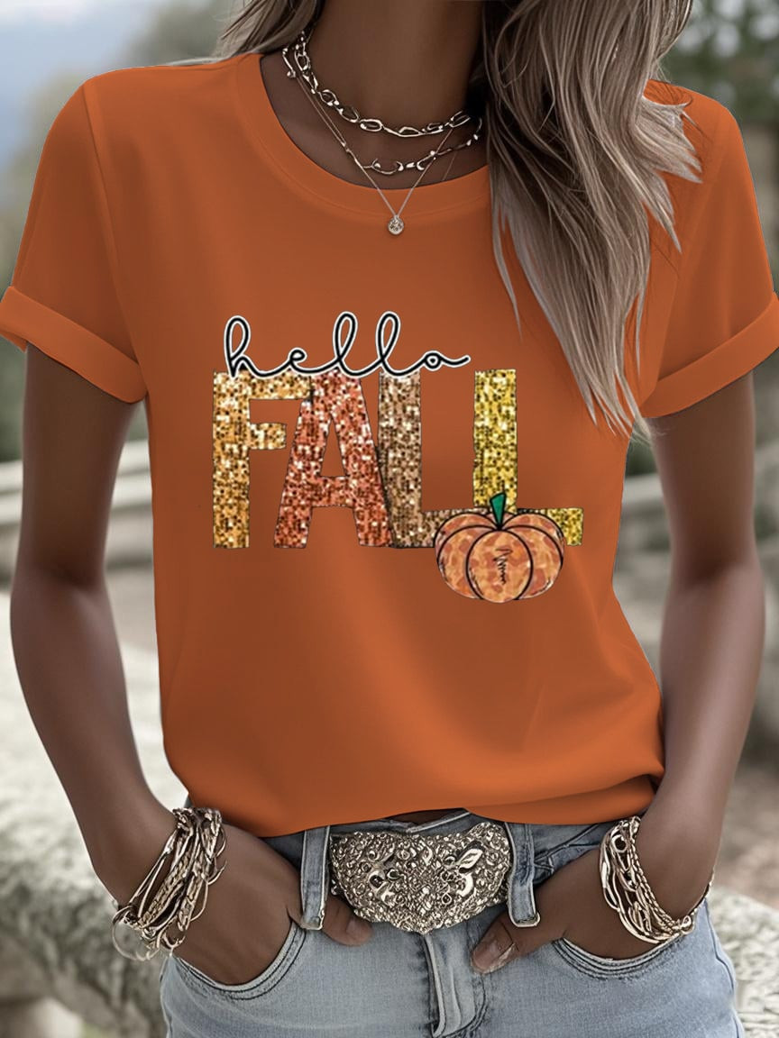 Hello Fall Pumpkin T-Shirt Falling For Fall Shirt Best Thanksgiving Gift Ideas
