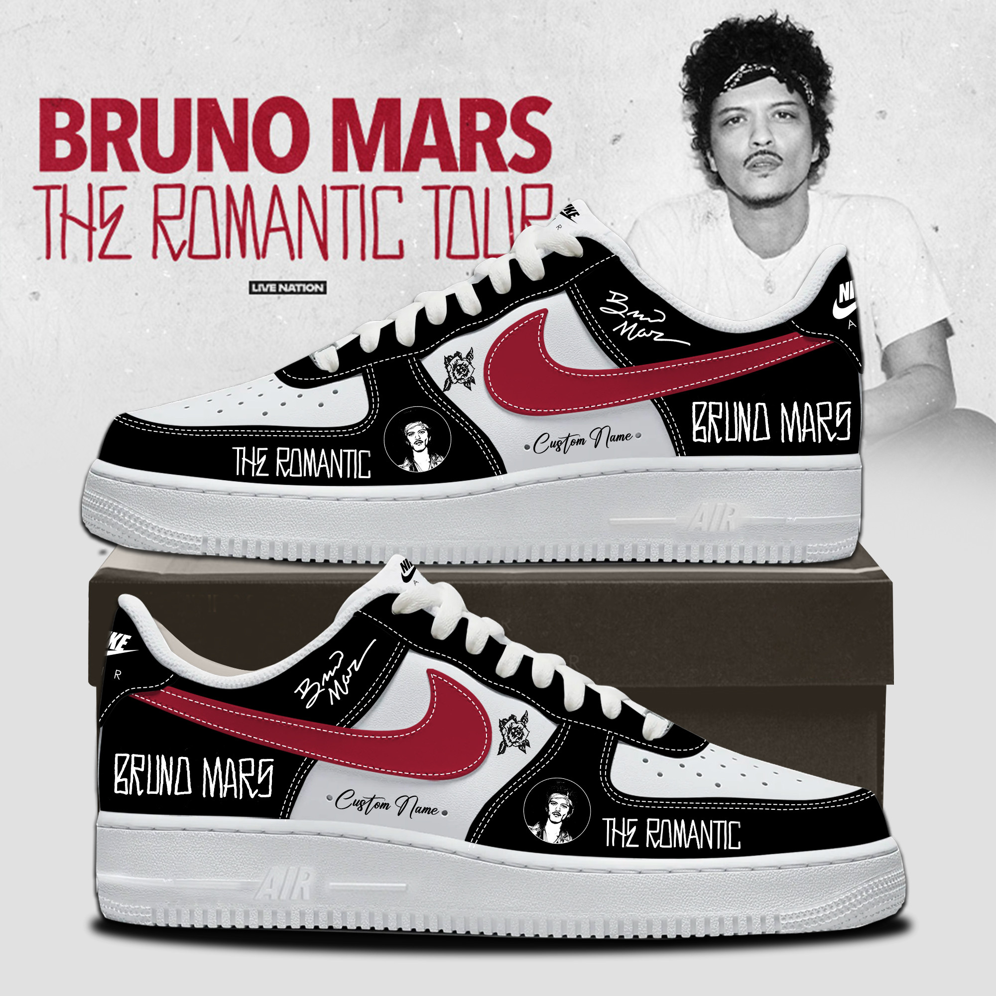 Hello Kitty Bruno Mars Pop Shoes Romantic Tour Music Gear Merch Gift For Hello Kitty Fan