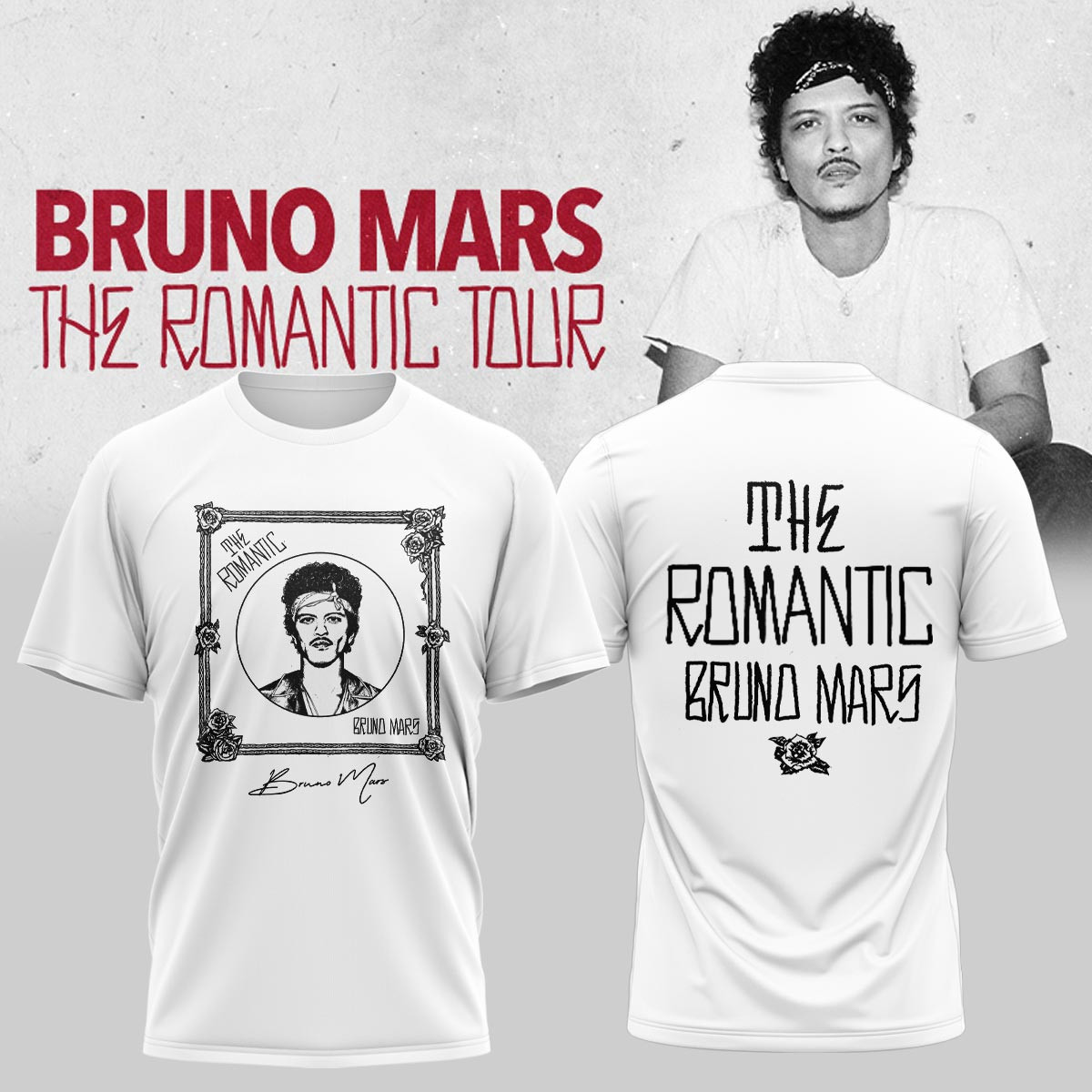 Hello Kitty Bruno Mars Pop T-Shirt The Romantic Tour Item Clothing Gift For Her