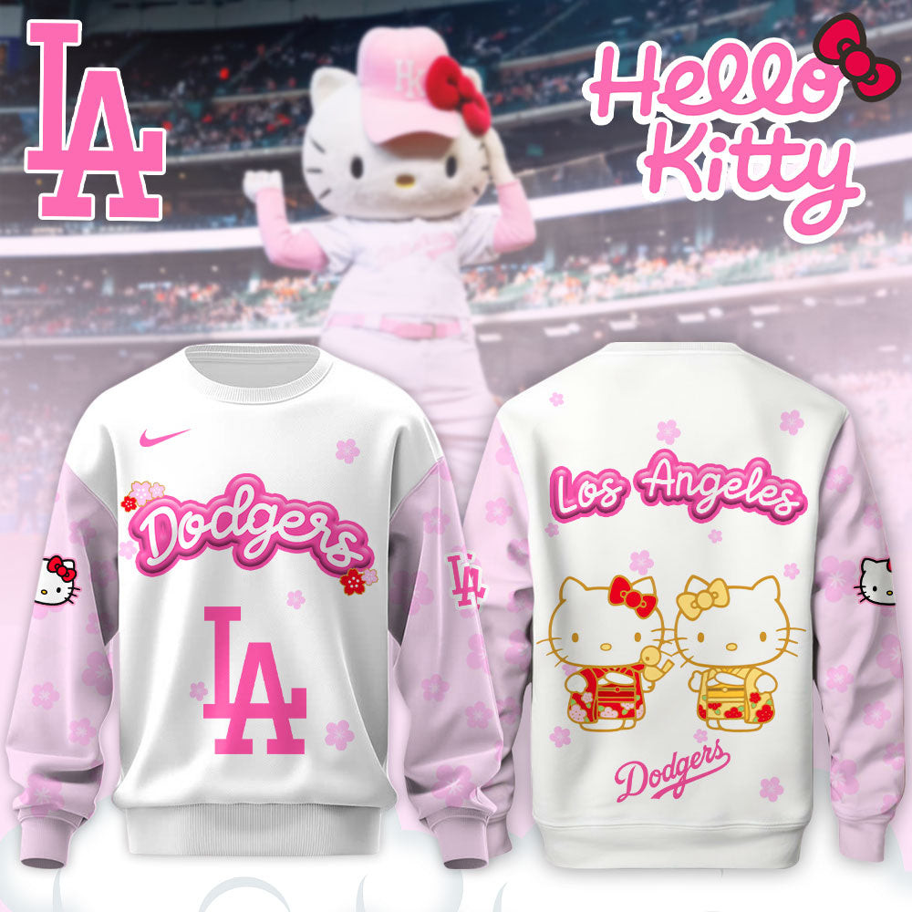 Hello Kitty Los Angeles Dodgers Sweatshirt Gifts For Baseball Lovers