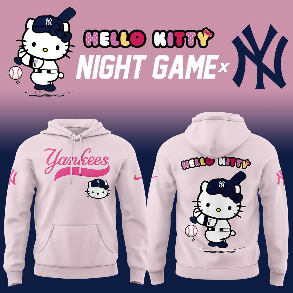 Hello Kitty Night Game X New York Yankees Hoodie Gifts For Baseball Fans