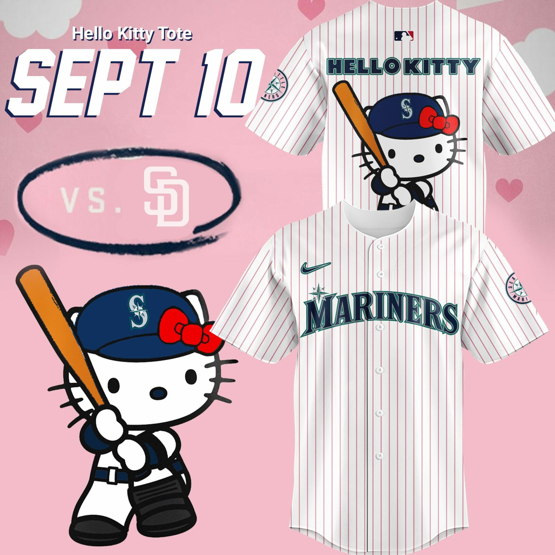 Hello Kitty Night September 10th Jersey Gifts For Baseball Players