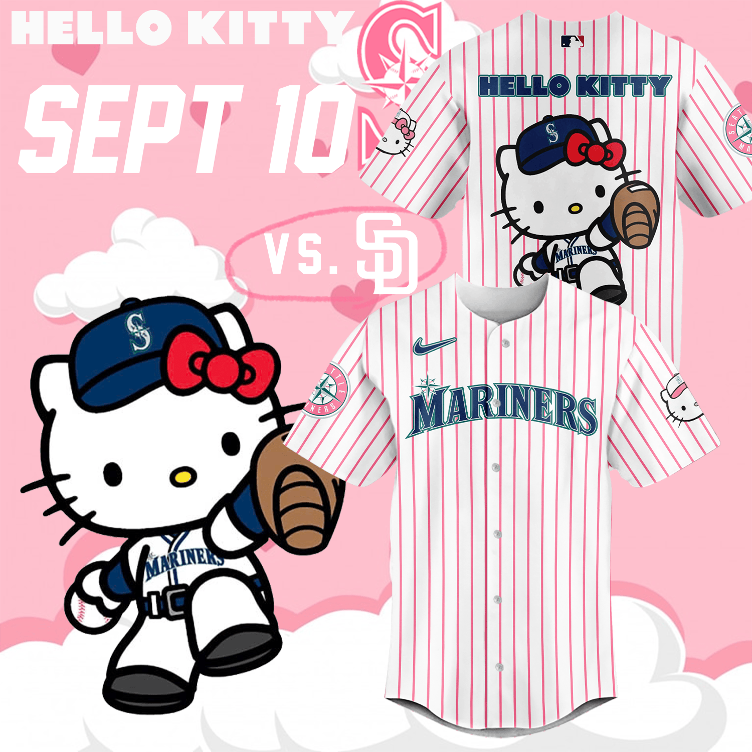 Hello Kitty Night September 10th Jersey Unique Baseball Gifts