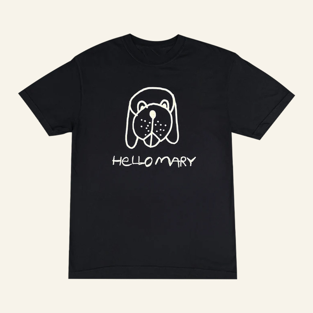Hello Mary Merch Dog Face Black T-Shirt Husband Christmas Gift Ideas