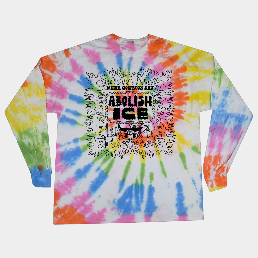 Hello Merch Abolish Ice Long Sleeve Tie Dye T-Shirt Birthday Ideas For BFF