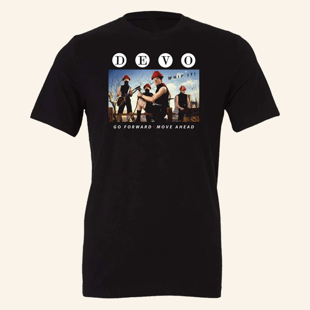 Hello Merch Devo Whip It Black T-Shirt Go Forward Move Ahead Shirt Devo Merch Gifts For Her