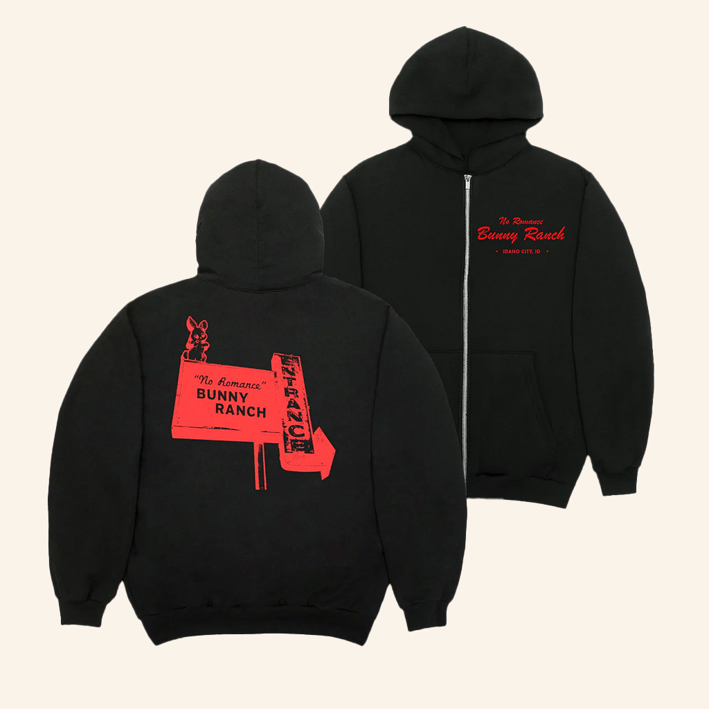 Hello Merch No Romance Bunny Ranch Zip Up Hoodie Gifts For Son