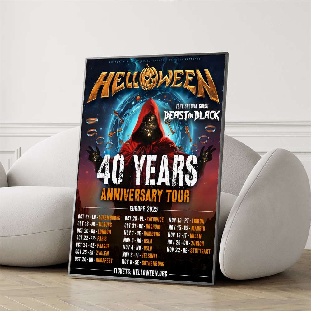 Helloween 1986 - 2026 Anniversary Merch Helloween 40 Years Anniversary Tour Poster Music Gift