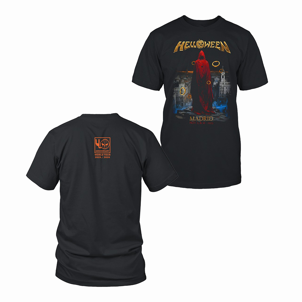 Helloween 1986 - 2026 Anniversary Merch Helloween World Tour Madrid T-Shirt Music Fan Present