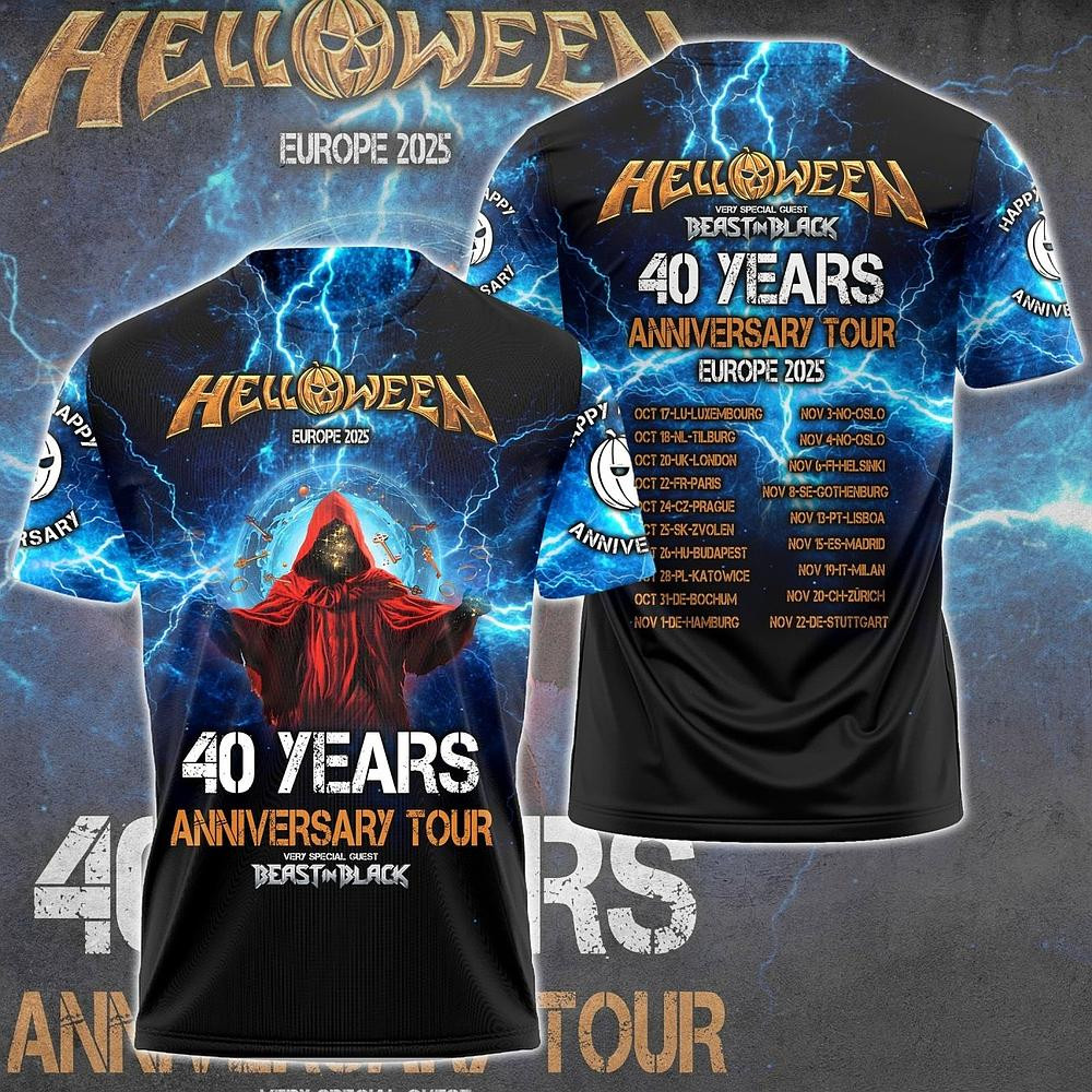 Helloween 40 Year Anniversary Tour Deast In Black T-Shirt