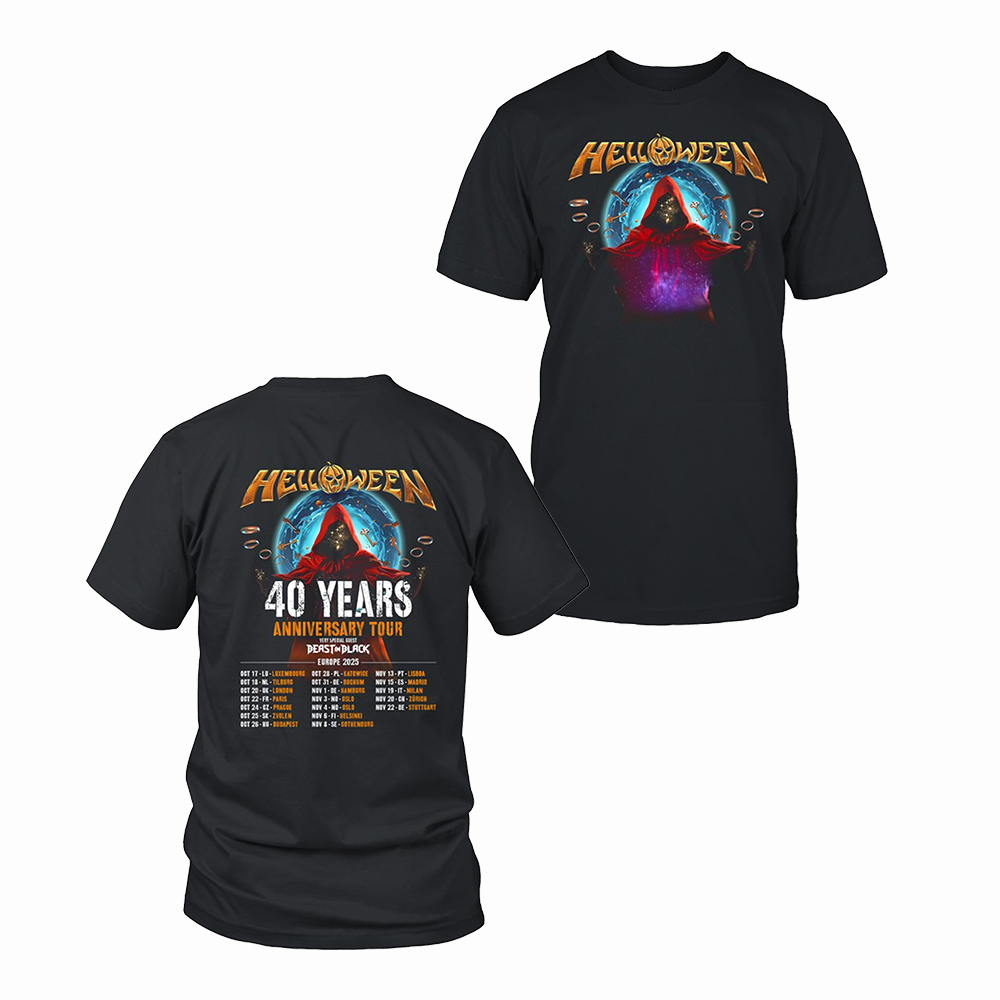 Helloween 40 Years Anniversary Tour 2025 T-Shirt Power Metal Concert Apparel Gift For Him