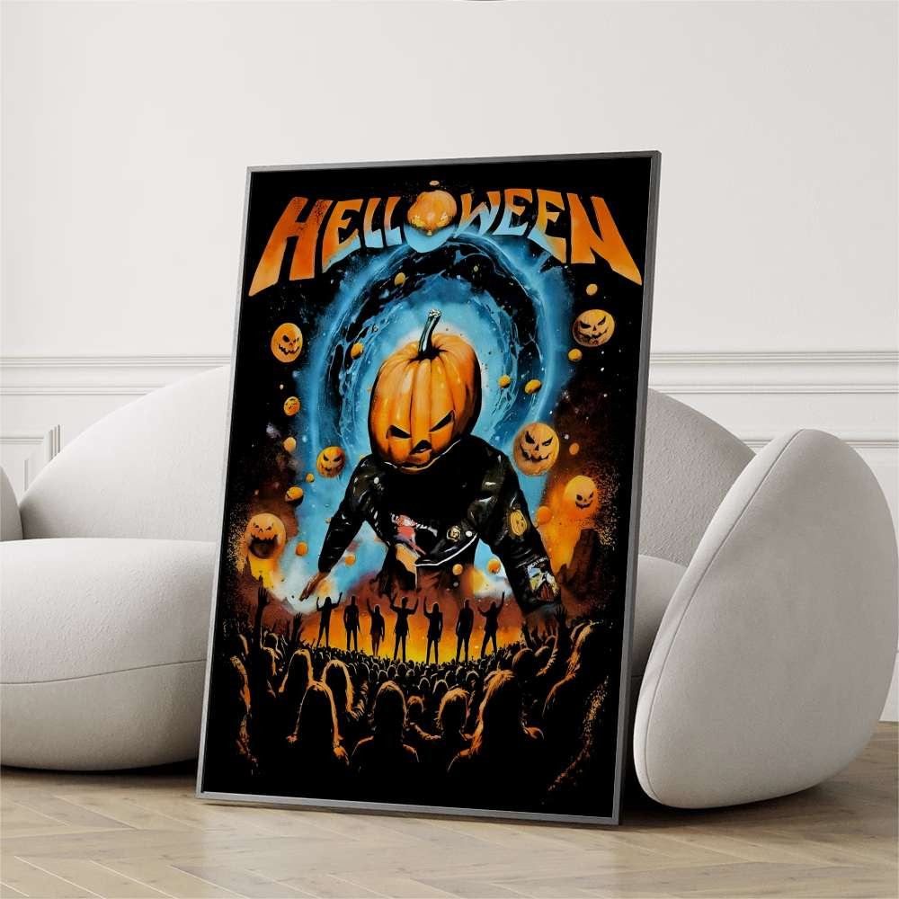Helloween 40th Anniversary Celebration Merch Helloween Pumpkin Man Poster Fan Gift