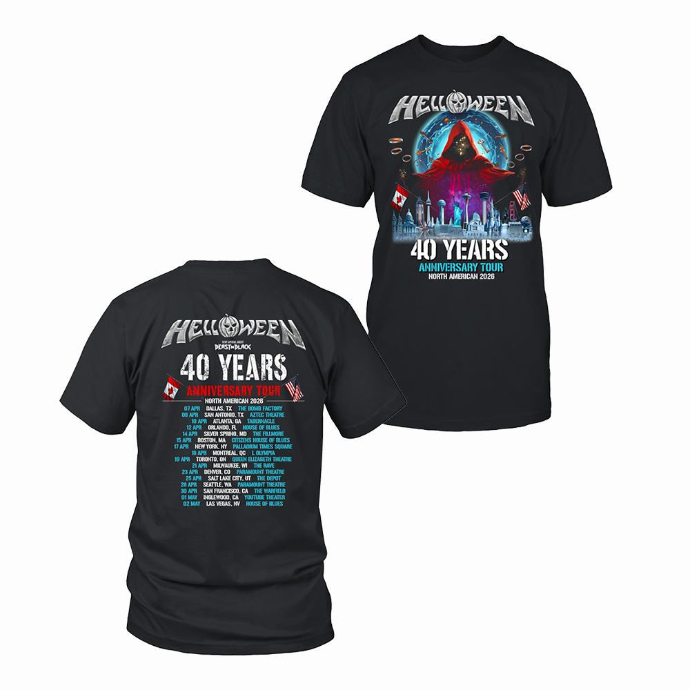 Helloween 40th Anniversary Merch Helloween 40 Years Anniversary Tour T-Shirt Gift For Music Addicts