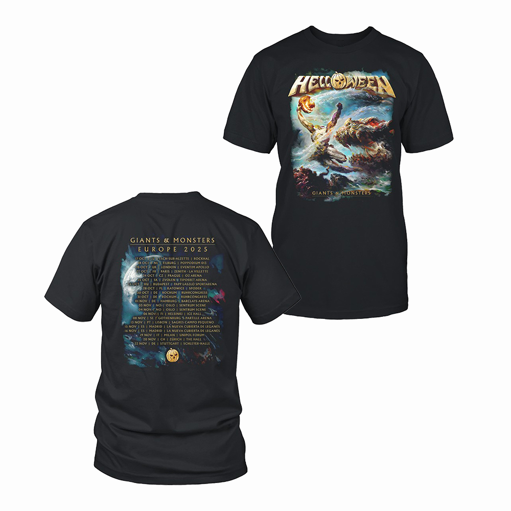 Helloween 40th Anniversary Merch Helloween Giants & Monsters Europe 2025 Tour T-Shirt Music Gift