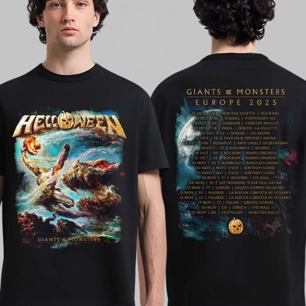 Helloween Giants And Monsters Europe 2025 Tour T-Shirt Helloween Merch Gifts For Band Fans