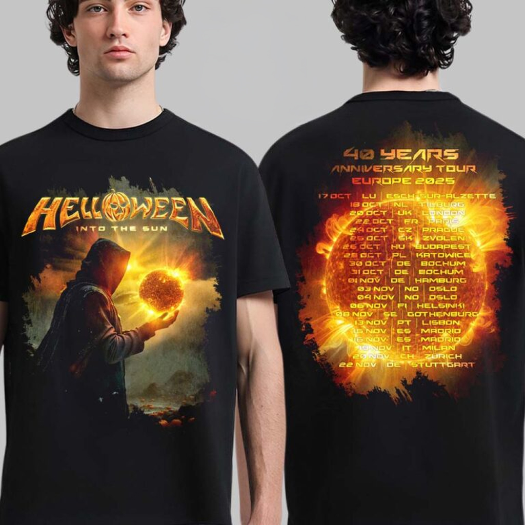 Helloween Into The Sun Europe 2025 Tour T-Shirt Helloween Merch Gifts For Band Fans