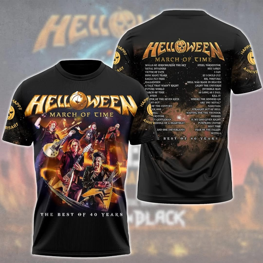 Helloween March Of Time The Best Of 40 Years T-Shirt 40Th Anniversary Gifts For Rock Fans