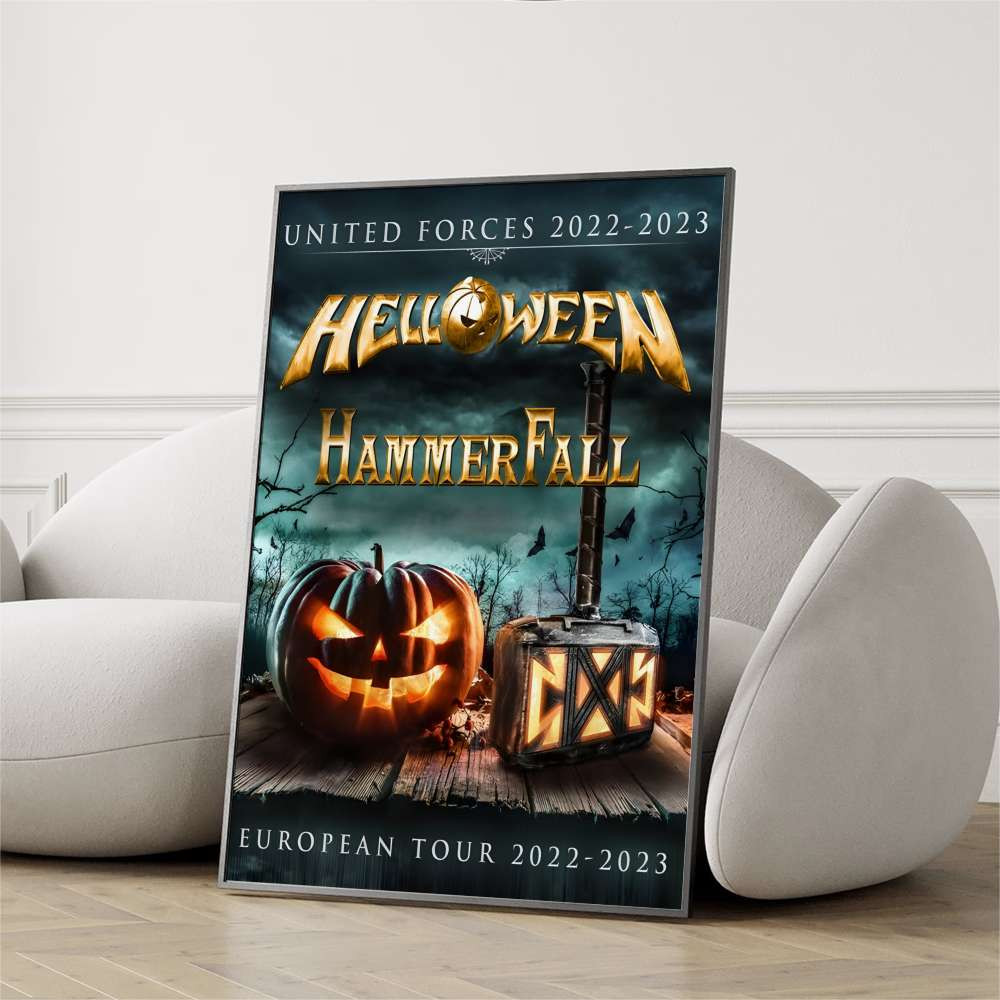 Helloween X Hammer Fall United Forces Tour 2022-2023 Poster Helloween Merch Gift Ideas