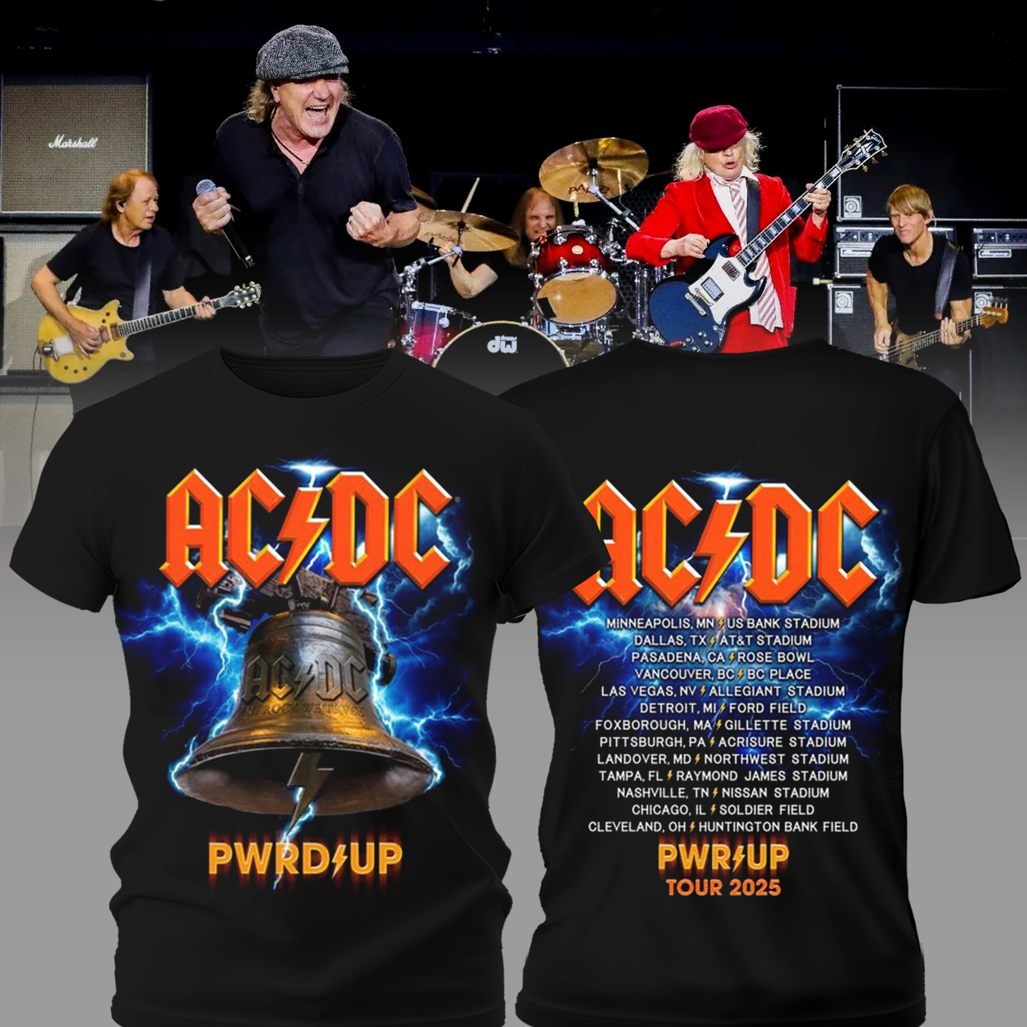 Hells Bells PWR UP Tour T-Shirt Gifts For People Who Like Music
