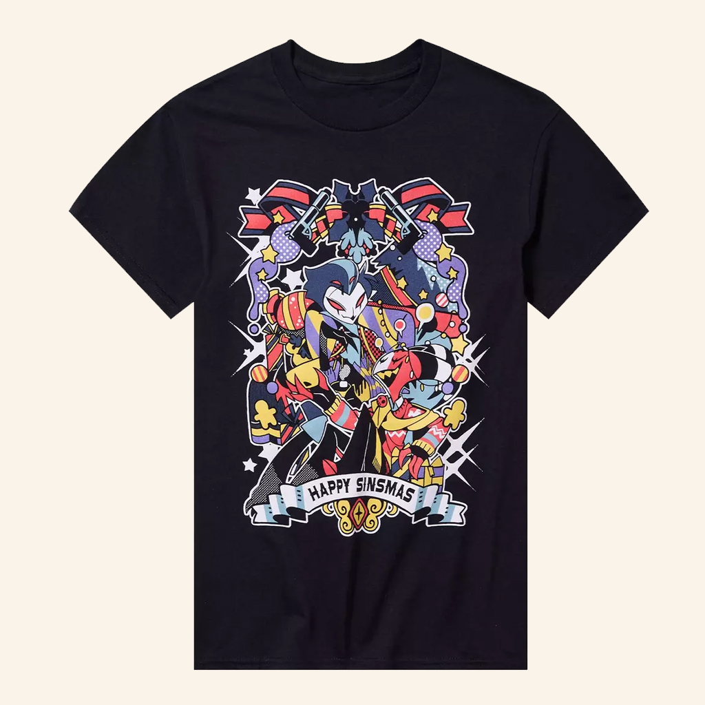 Helluva Boss Merch Happy Sinsmas Blitz And Stolas T-Shirt Unique Gifts For Friend