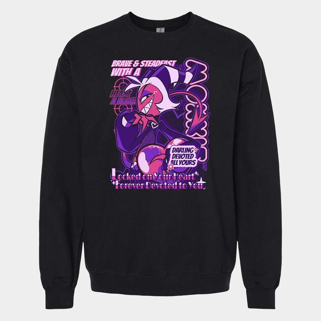 Helluva Boss Merch Moxxie Crewneck From Helluva Boss With Love Sweatshirt Gift For BFF Helluva Boss Merch Moxxie Crewneck From Helluva Boss With Love Sweatshirt Gift For BFF